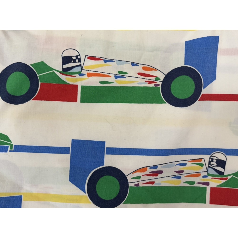 UNITED COLORS OF BENETTON Indy Race Car F1 Twin Fitted Sheet Vintage 80s Fashion